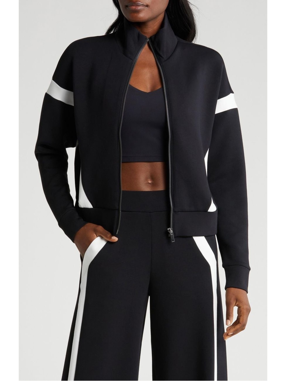 SPANX AirEssentials Black Zip Track Jacket M - Picture 3 of 13